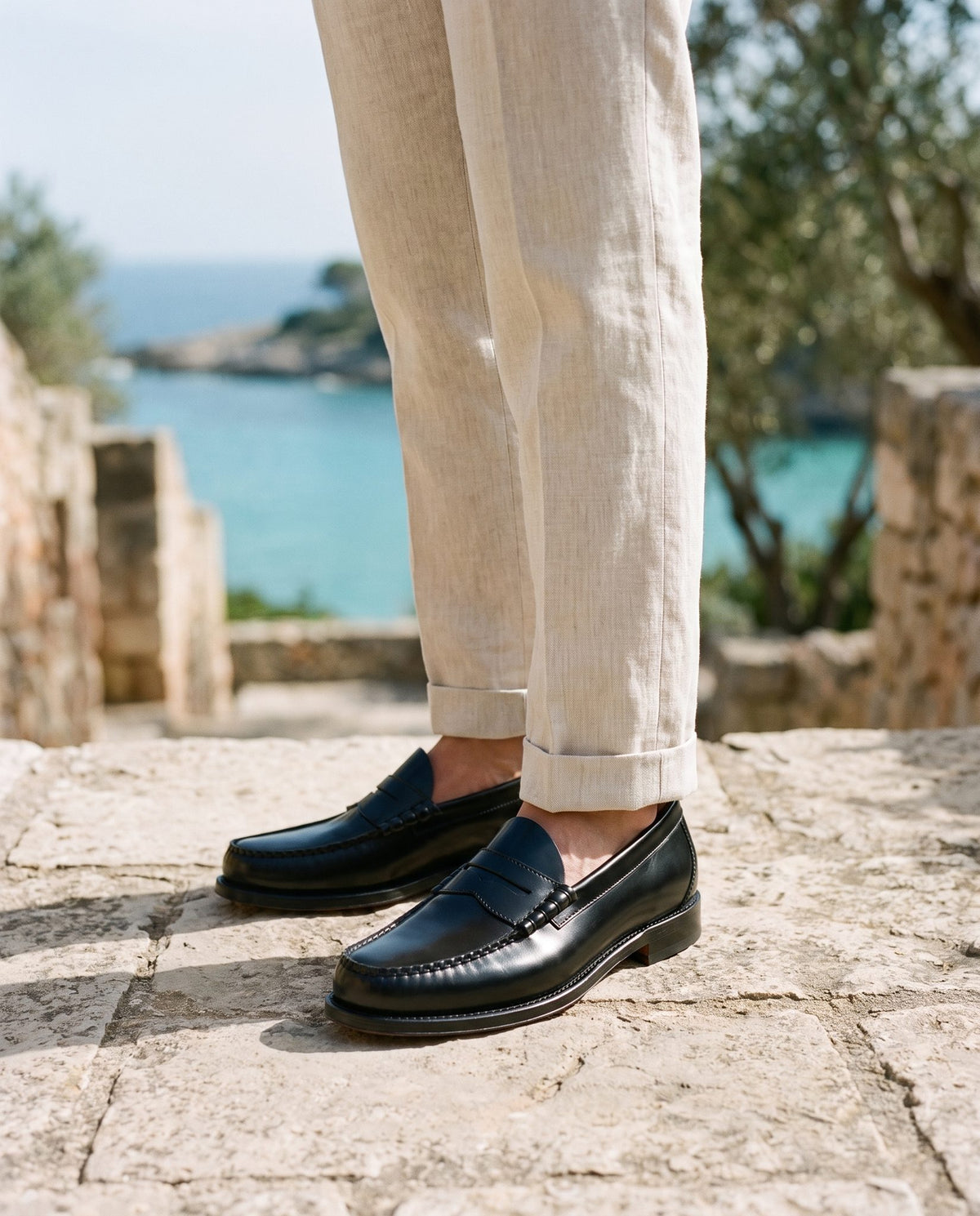 Height Increasing Black Leather Sperlonga Penny Loafer - 3 Inch Hidden Heel – lifestyle