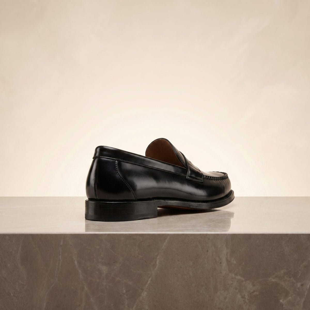Black Patent Leather Tropea Penny Loafer – back view