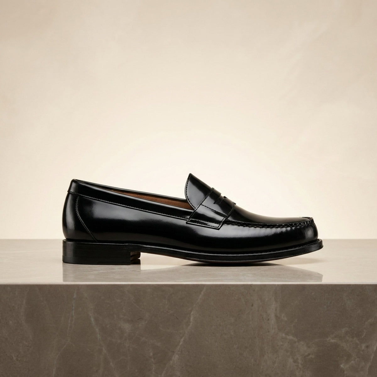 Black Patent Leather Tropea Penny Loafer