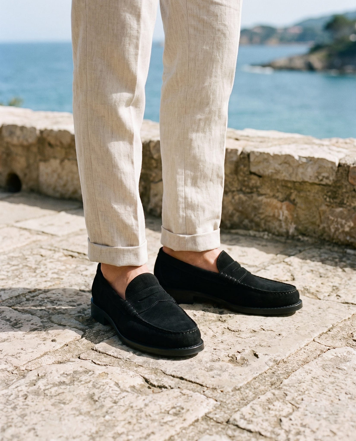 Height Increasing Black Suede Cefalu Penny Loafer - 3 Inch Hidden Heel – lifestyle