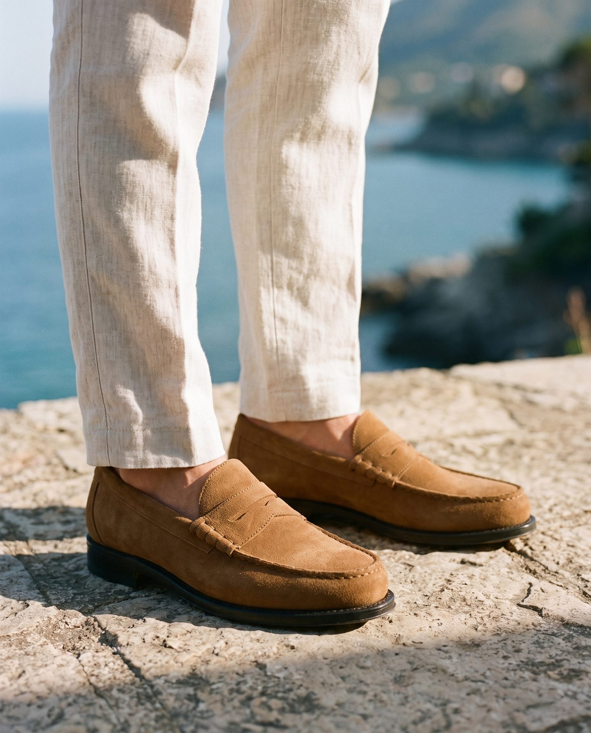 Height Increasing Tan Suede Trani Penny Loafer - 3 Inch Hidden Heel – lifestyle