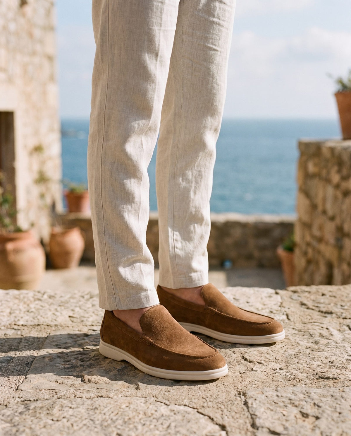 Height Increasing Brown Suede Polignano Plain Moccasin Loafer - 3 Inch Hidden Heel – lifestyle