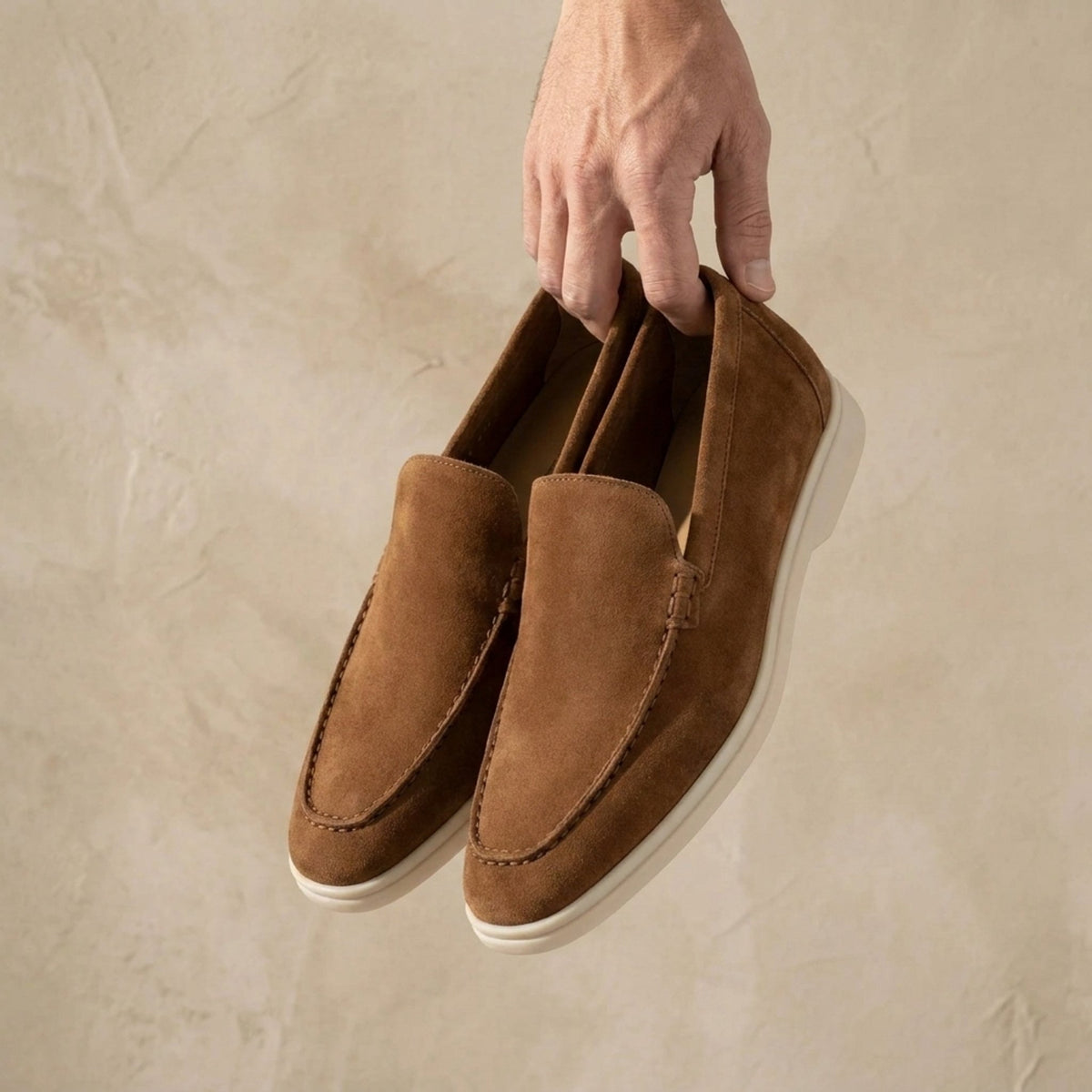 Height Increasing Brown Suede Polignano Plain Moccasin Loafer - 3 Inch Hidden Heel
