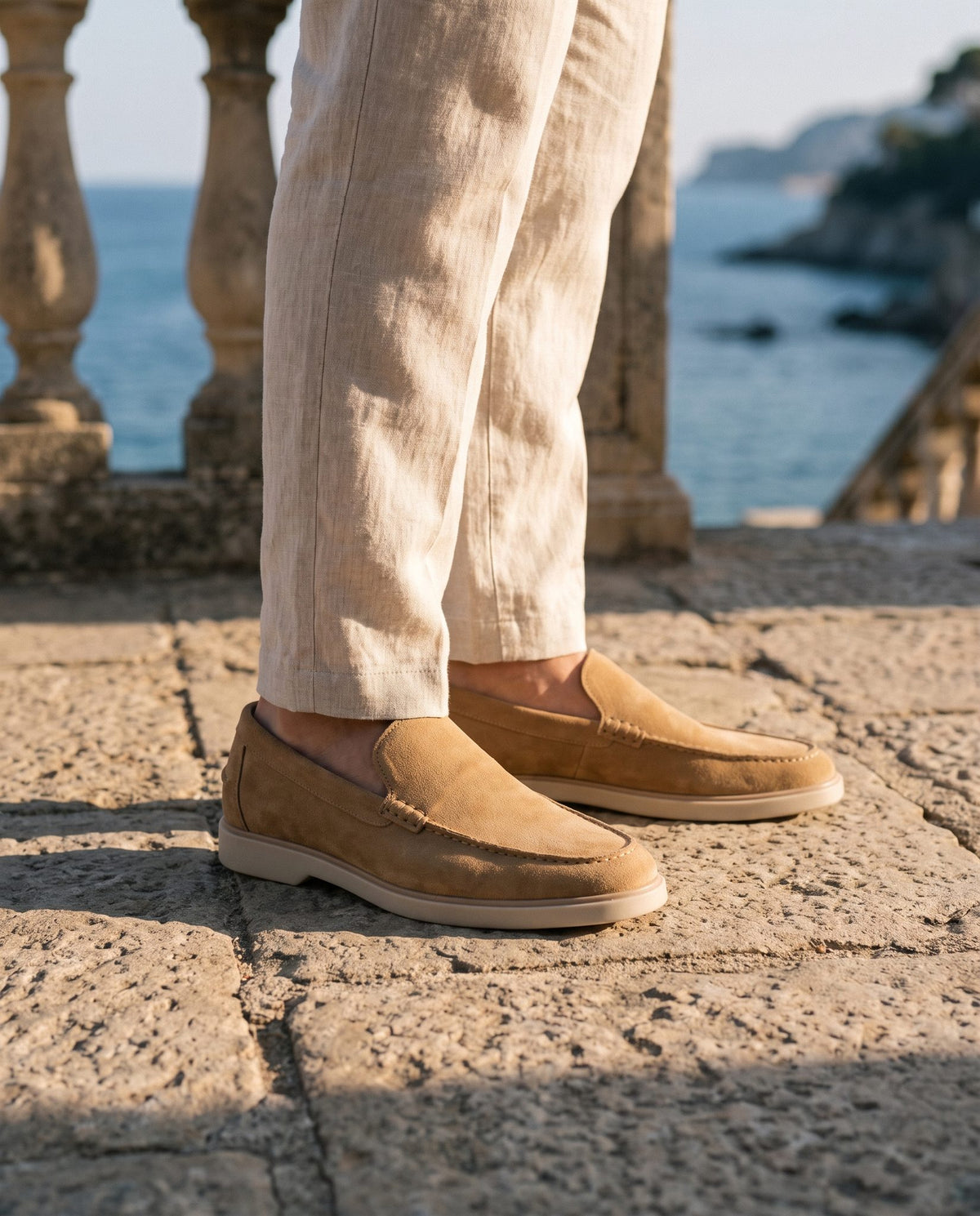 Height Increasing Tan Suede Gargano Plain Moccasin Loafer - 3 Inch Hidden Heel – lifestyle