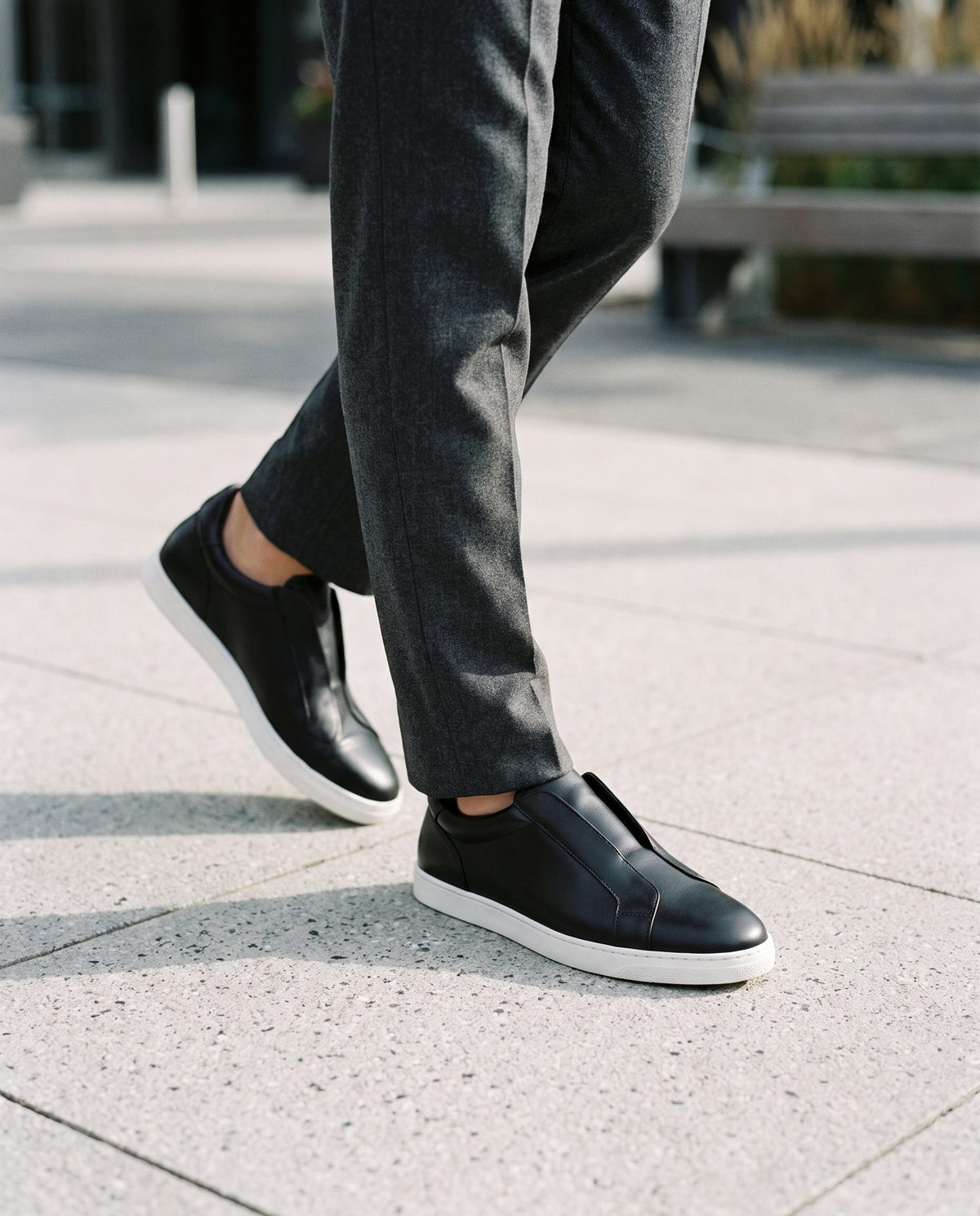 Black Leather Ischia Slip-On Sneaker – lifestyle