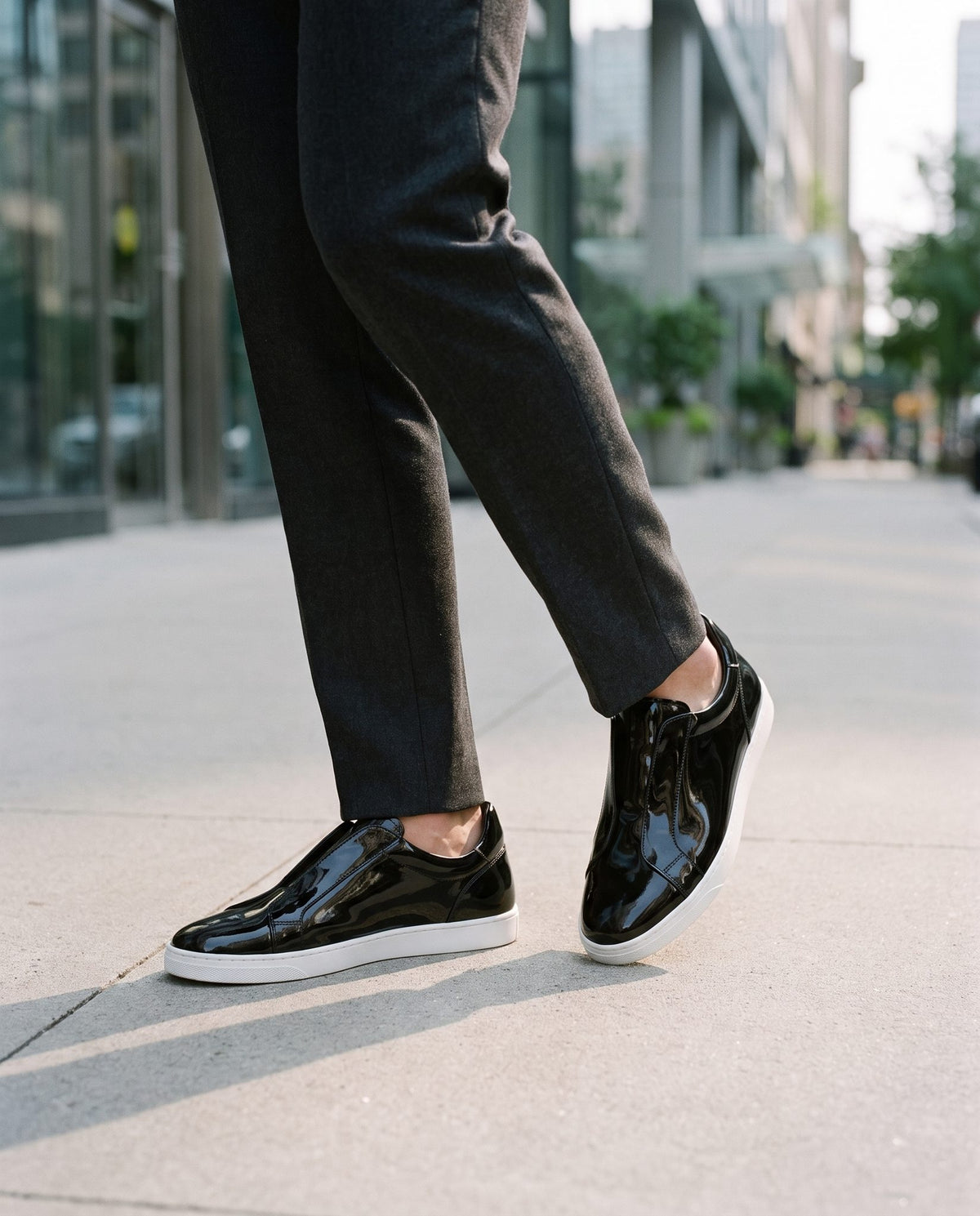 Height Increasing Black Patent Leather Procida Slip-On Sneaker - 3 Inch Hidden Heel – lifestyle