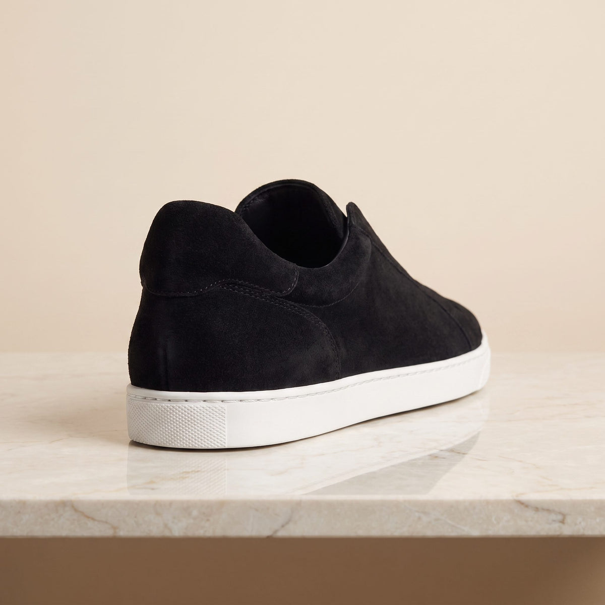 Black Suede Ponza Slip-On Sneaker – back view