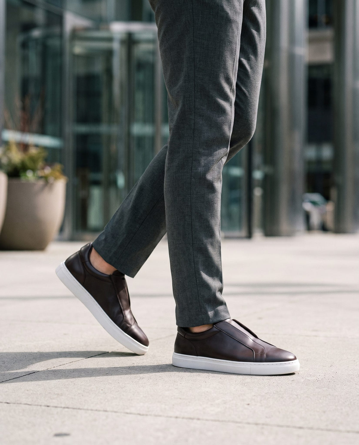 Brown Leather Elba Slip-On Sneaker – lifestyle