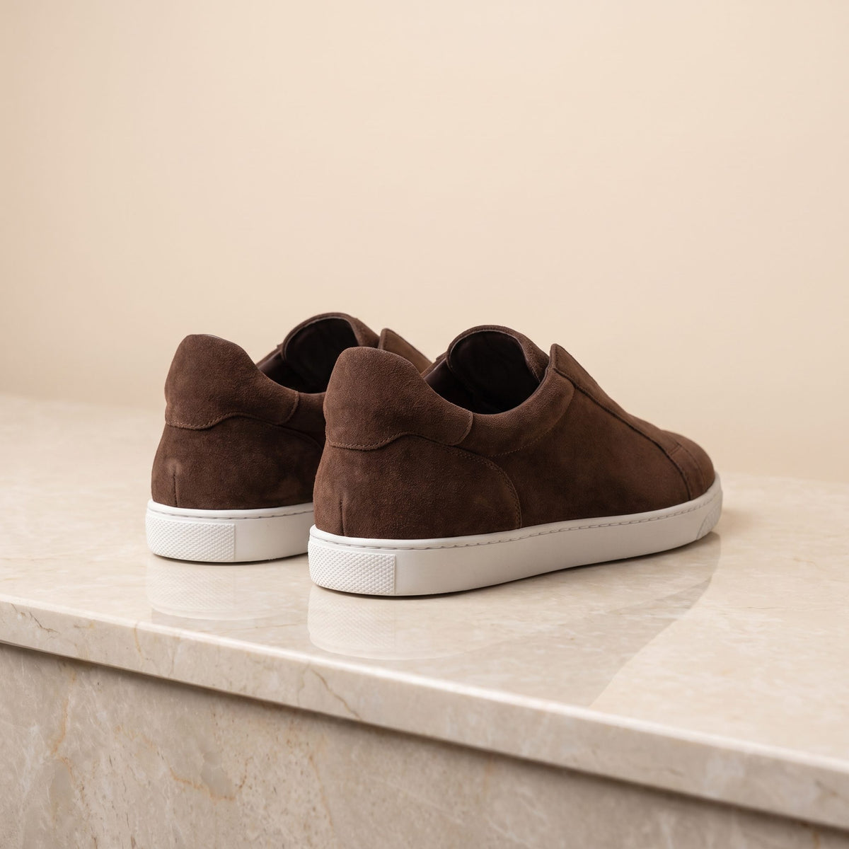 Brown Suede Giglio Slip-On Sneaker – back view