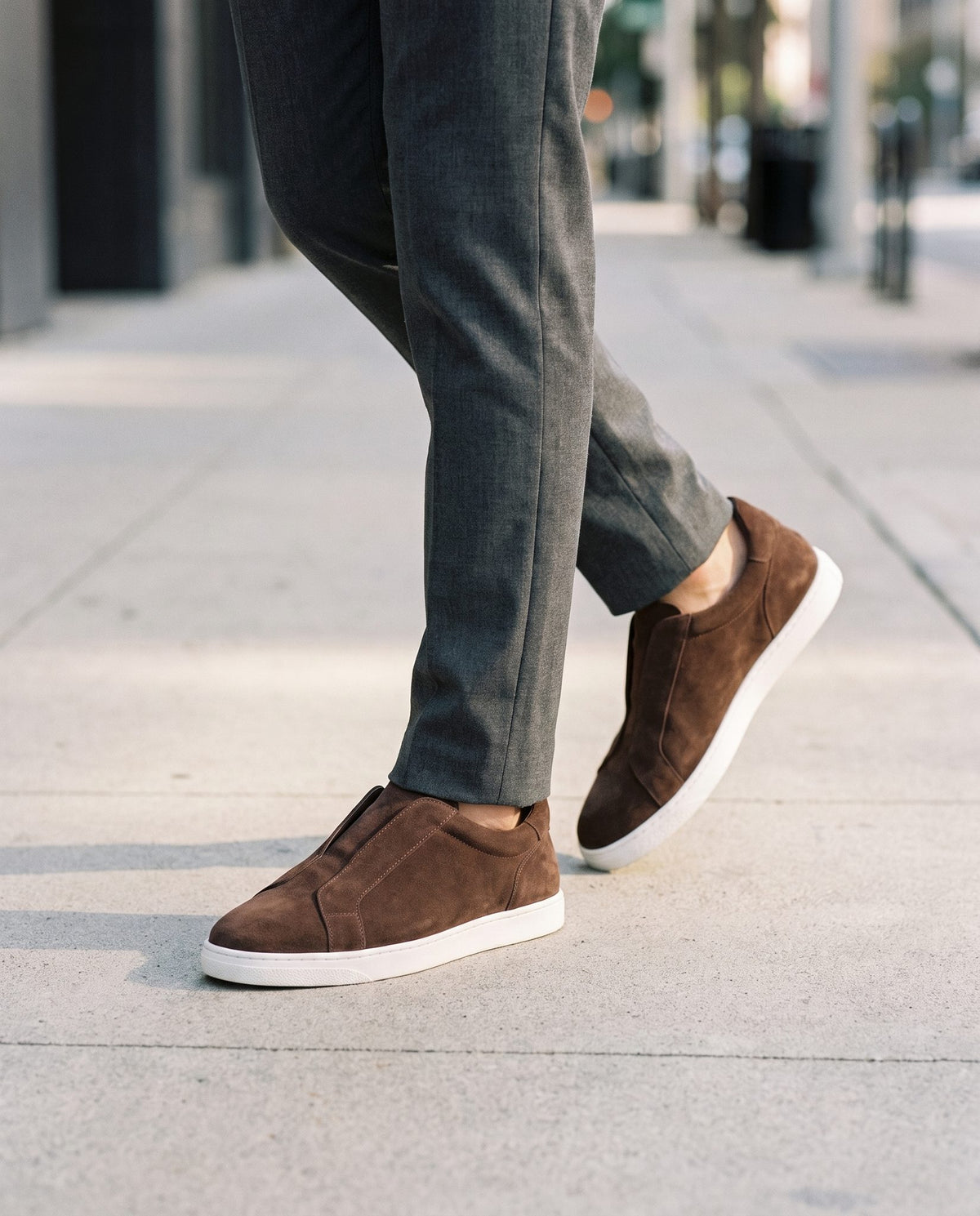 Brown Suede Giglio Slip-On Sneaker – lifestyle