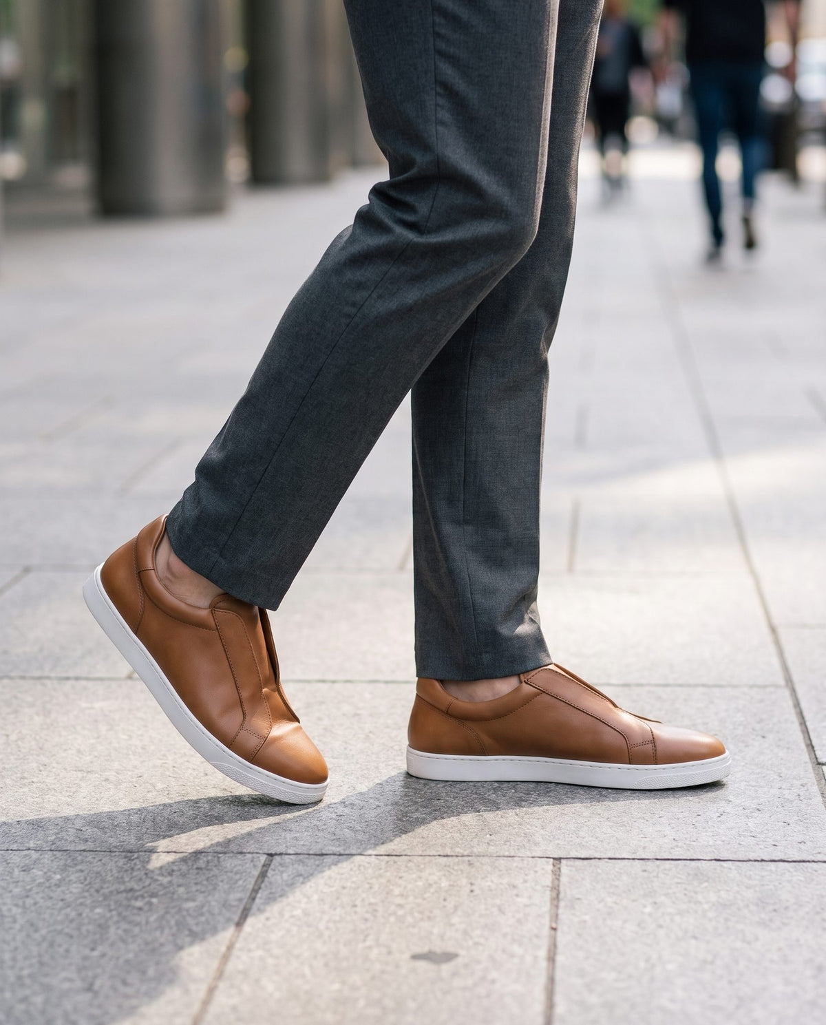 Height Increasing Tan Leather Asinara Slip-On Sneaker - 3 Inch Hidden Heel – lifestyle