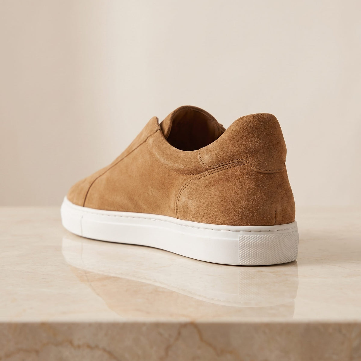 Tan Suede Maddalena Slip-On Sneaker – back view
