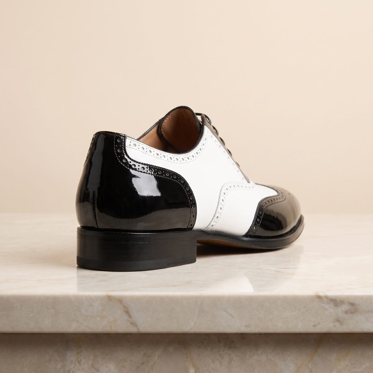 Black Patent Leather Stintino Spectator Wingtip Derby – back view