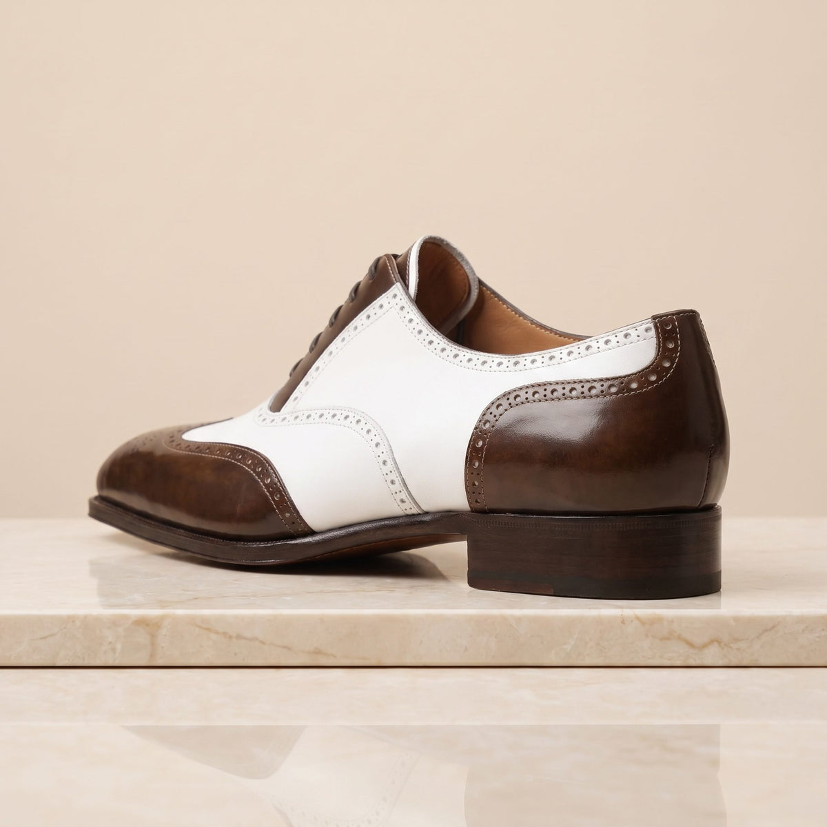 Brown Leather Bosa Spectator Wingtip Derby – back view