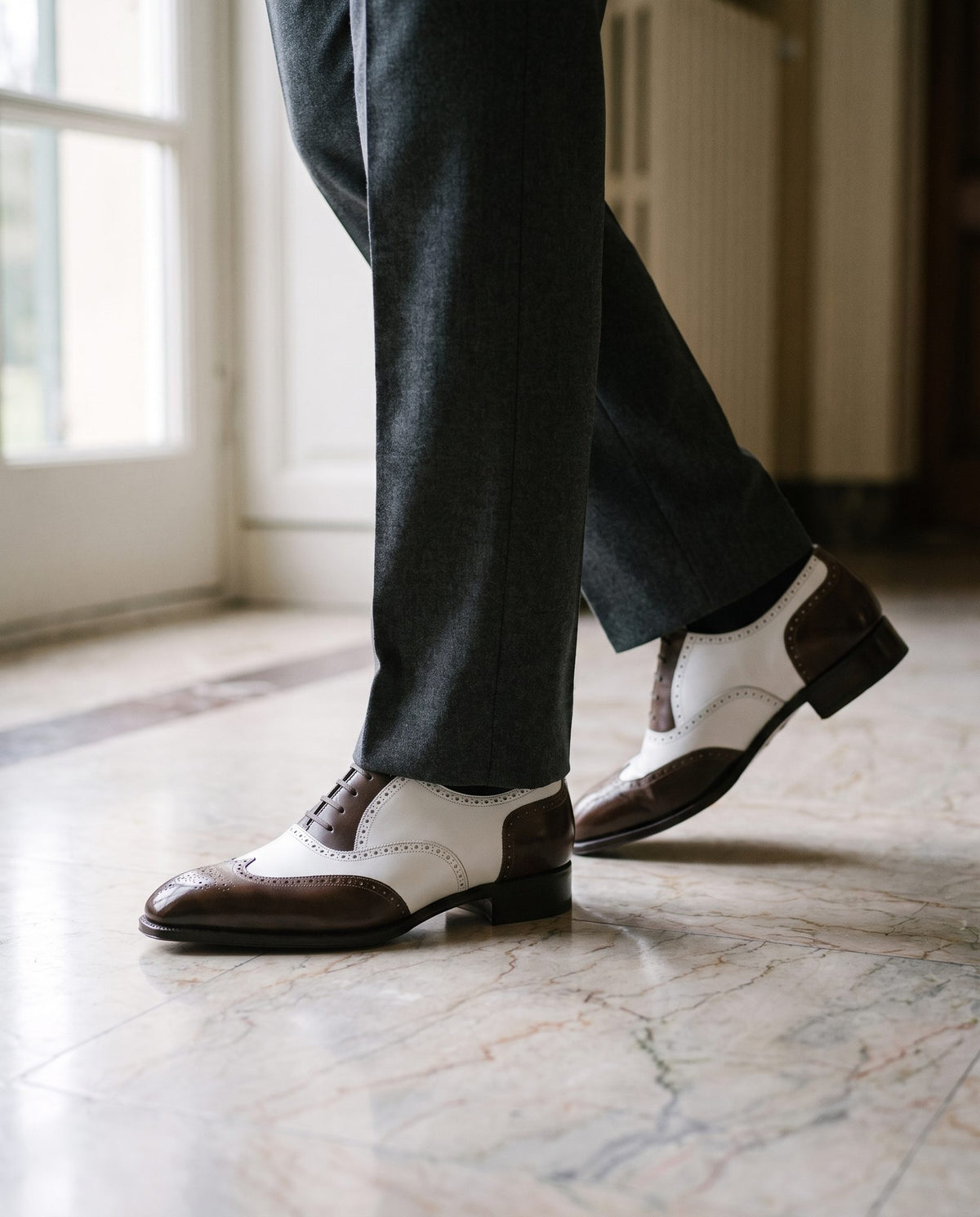 Brown Leather Bosa Spectator Wingtip Derby – lifestyle