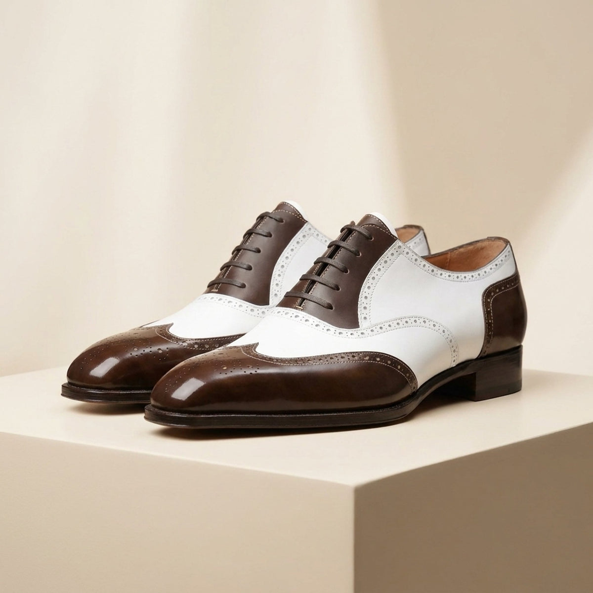Brown Leather Bosa Spectator Wingtip Derby