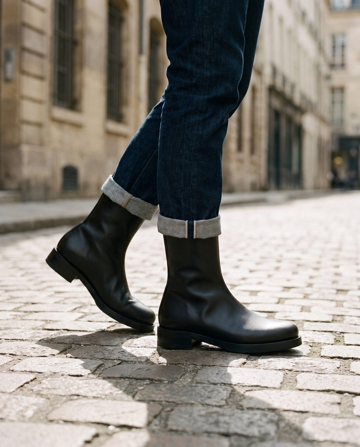 Height Increasing Black Leather Ansedonia Suede Ankle Boot - 3 Inch Hidden Heel – lifestyle