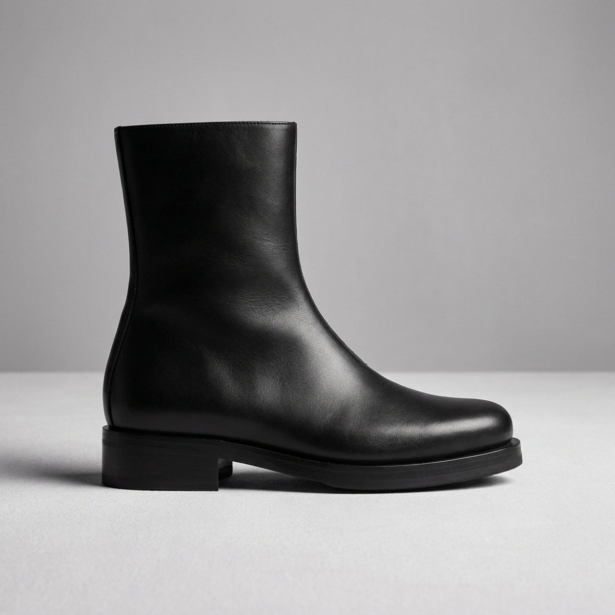 Black Leather Ansedonia Suede Ankle Boot