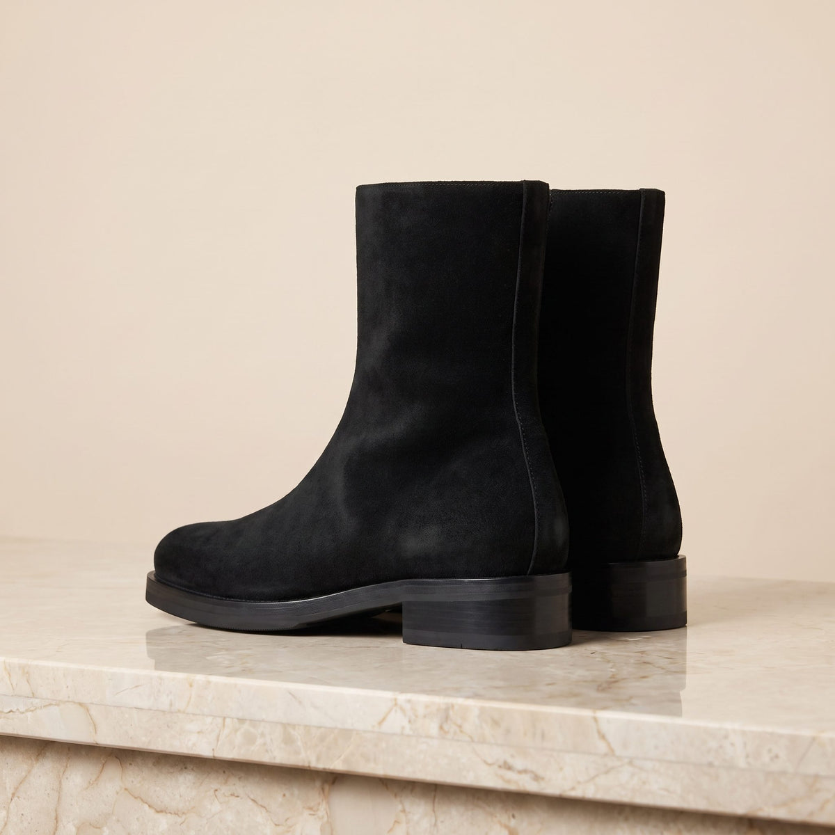 Black Suede Populonia Suede Ankle Boot – back view