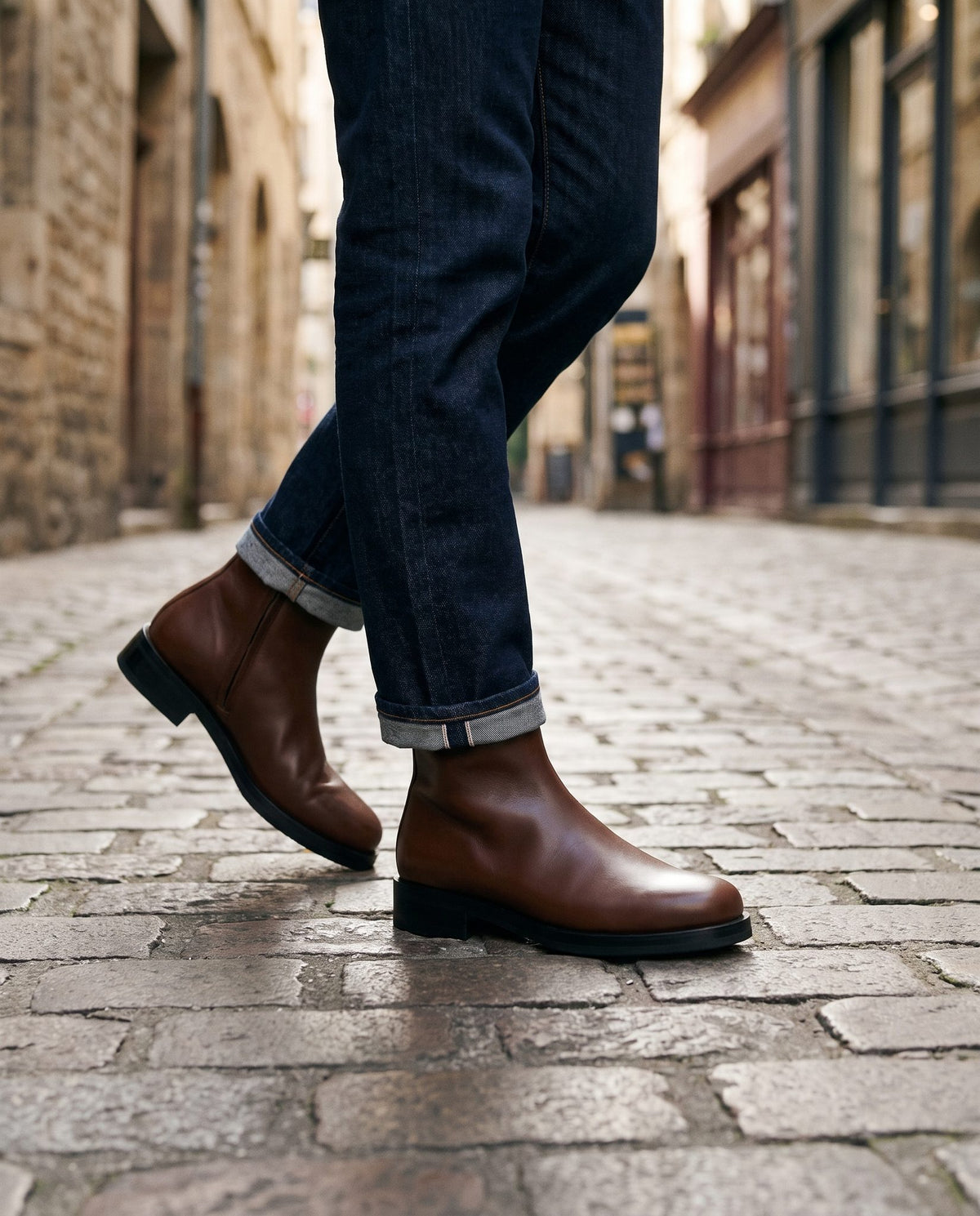 Brown Leather Bolgheri Suede Ankle Boot – lifestyle