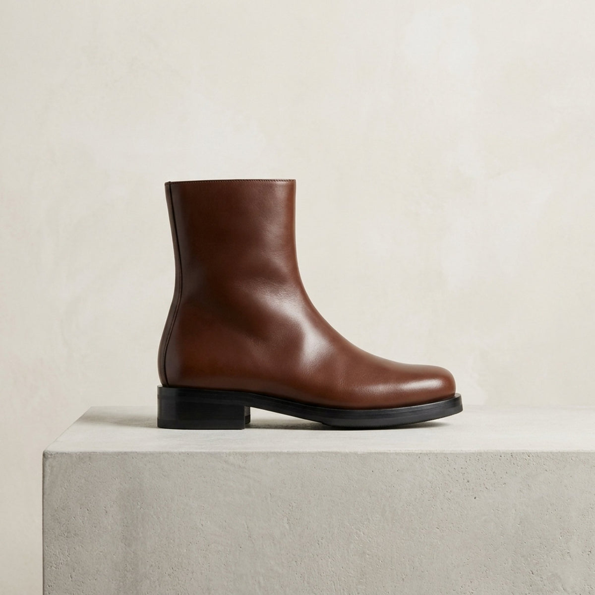Brown Leather Bolgheri Suede Ankle Boot