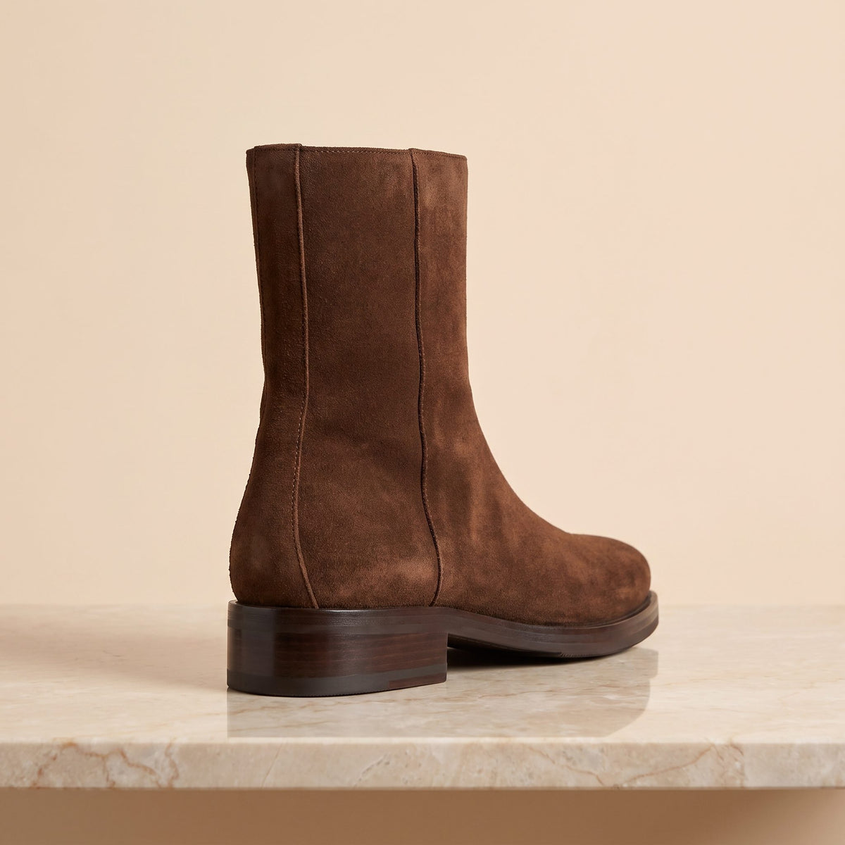 Brown Suede Suvereto Suede Ankle Boot – back view