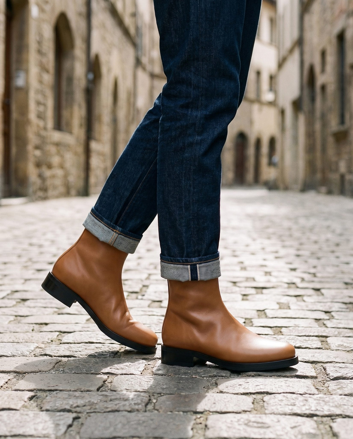 Tan Leather Carrara Suede Ankle Boot – lifestyle