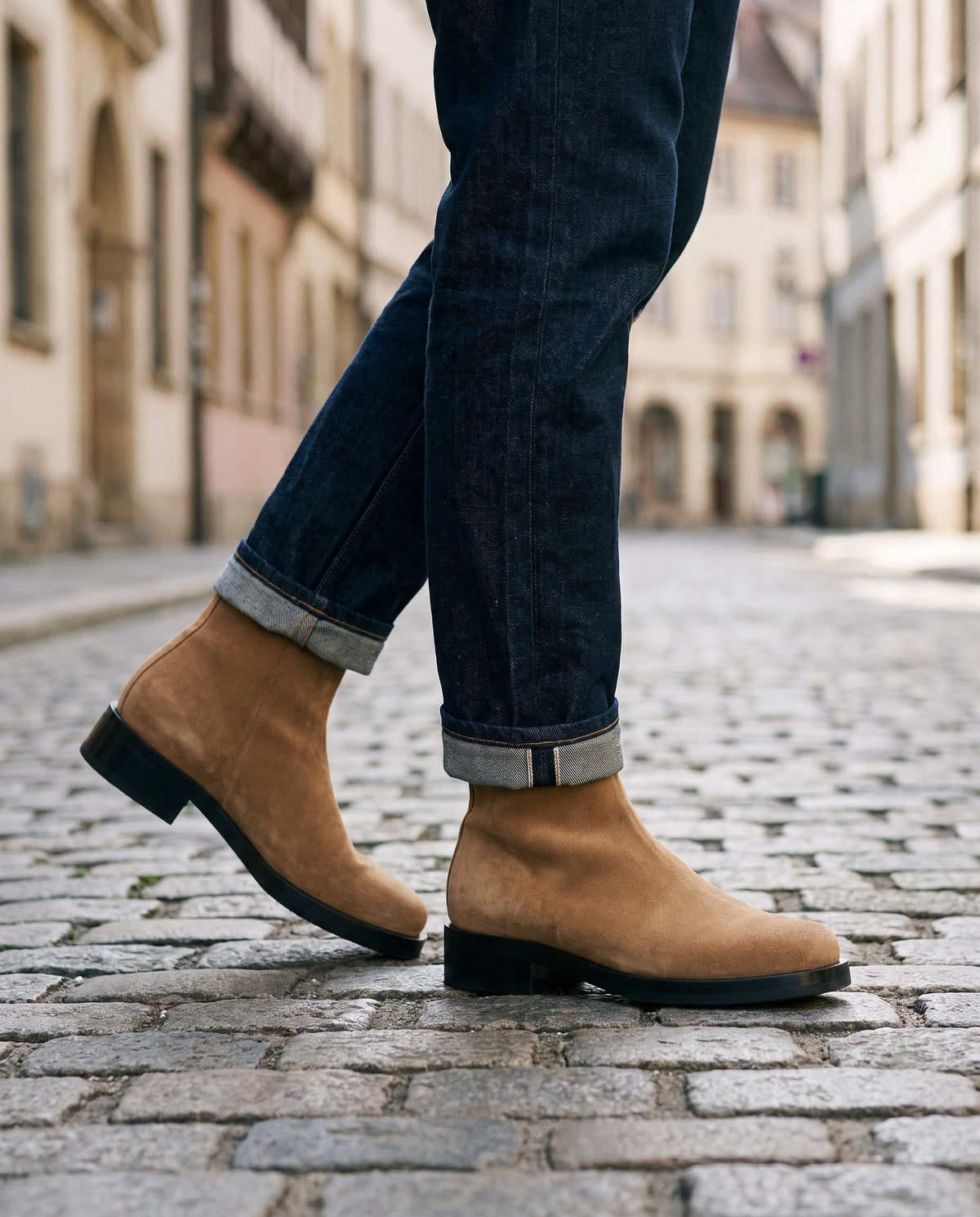 Tan Suede Apuane Suede Ankle Boot – lifestyle