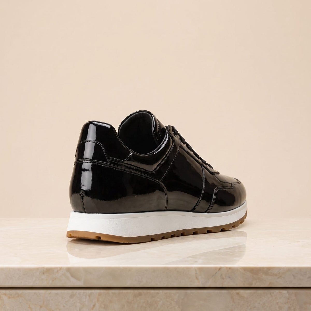 Black Patent Leather Mugello Suede Runner – back view