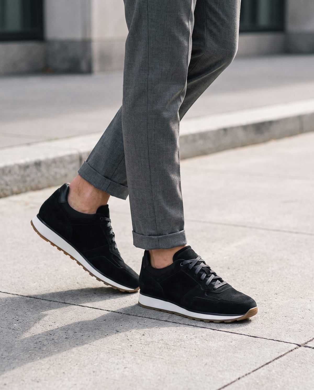 Black Suede Casentino Suede Runner – lifestyle