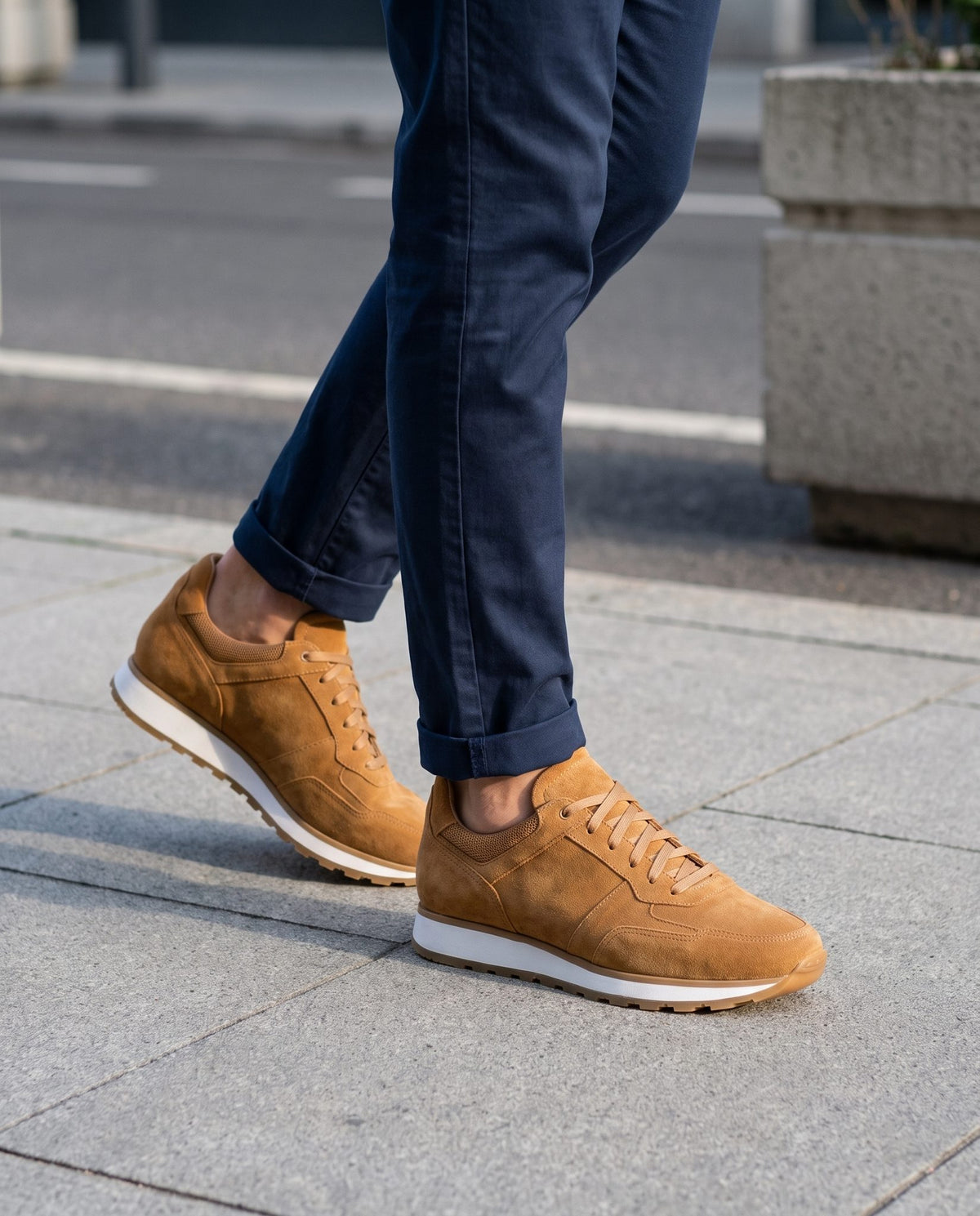 Tan Suede Spoleto Suede Runner – lifestyle