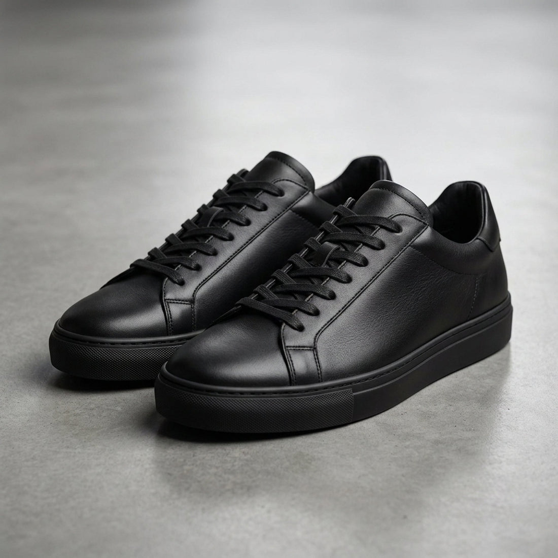 Black Leather Norcia Suede Sneaker