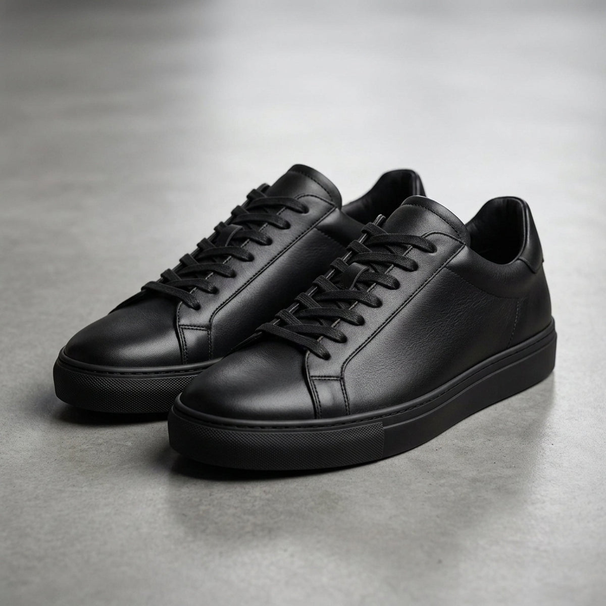 Black Leather Norcia Suede Sneaker