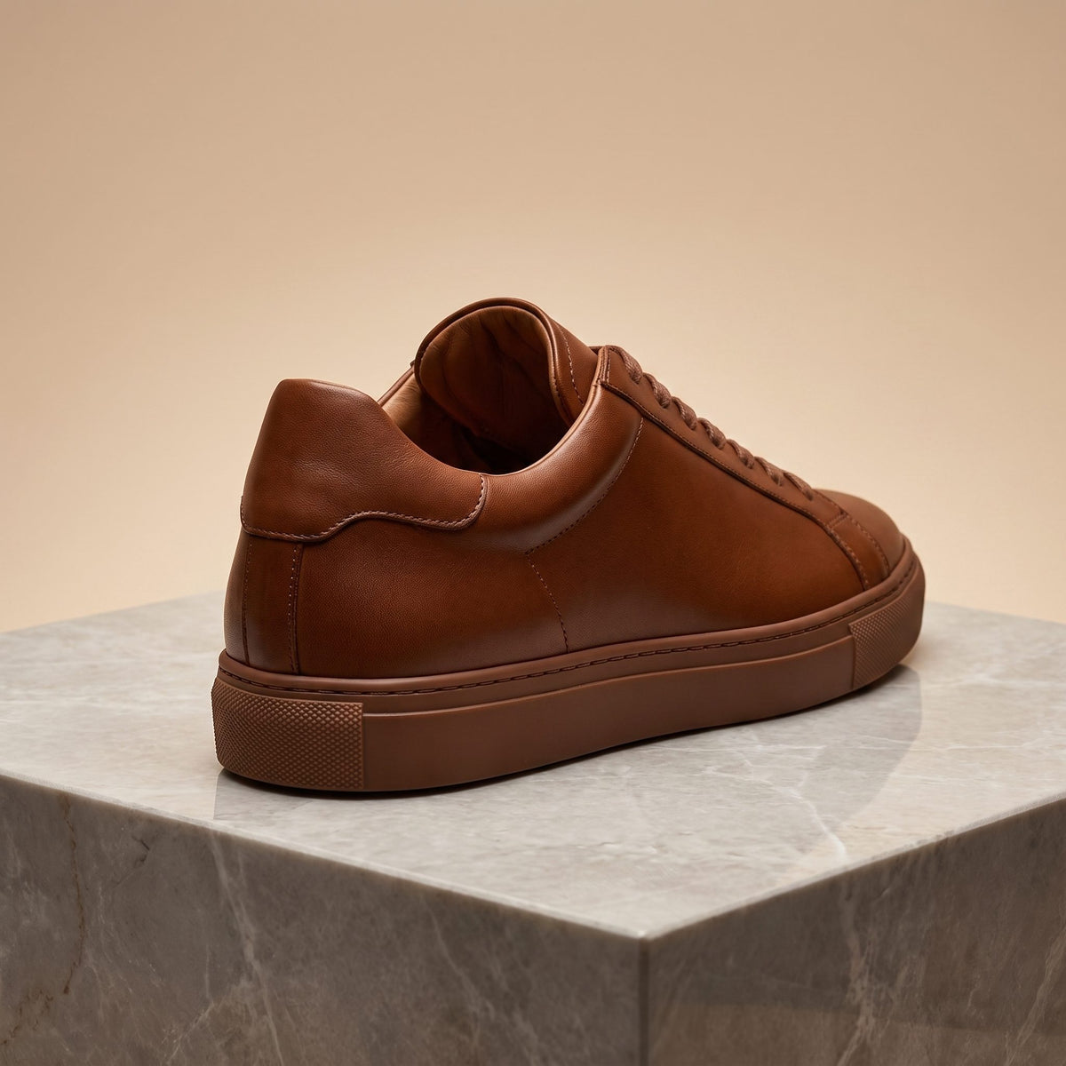 Brown Leather Frasassi Suede Sneaker – back view