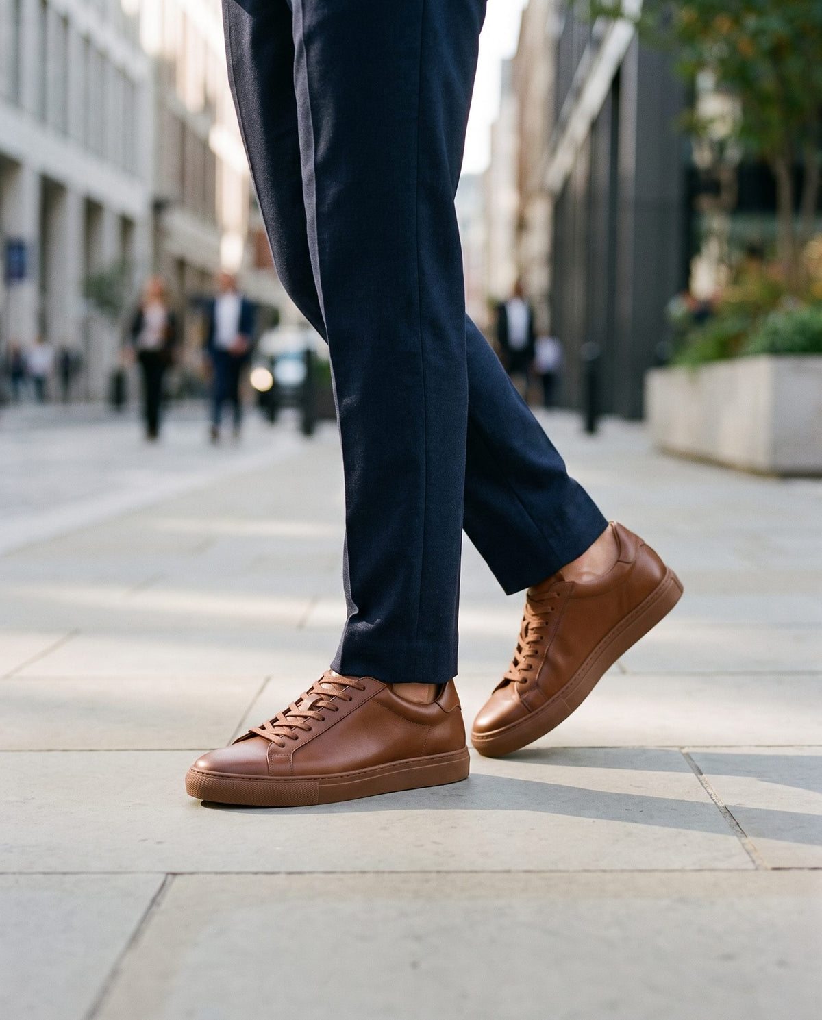 Brown Leather Frasassi Suede Sneaker – lifestyle