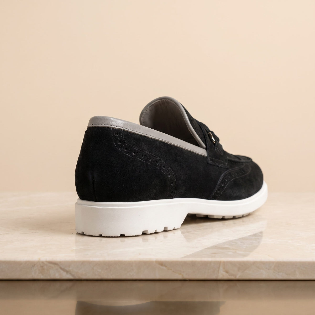 Black Suede Irpinia Summer Bit Loafer – back view