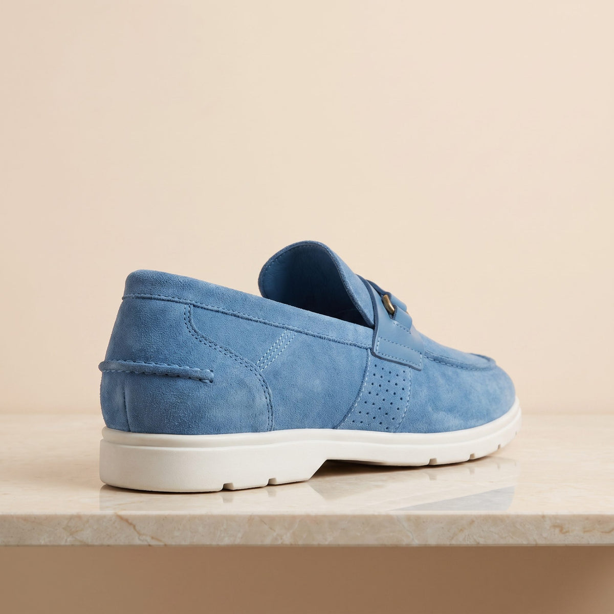 Sky Blue Suede Scalea Summer Bit Loafer – back view