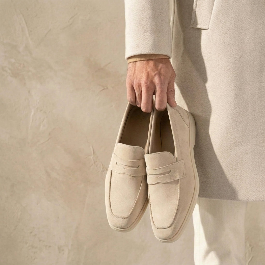Cream Suede Bagnara Summer Penny Loafer