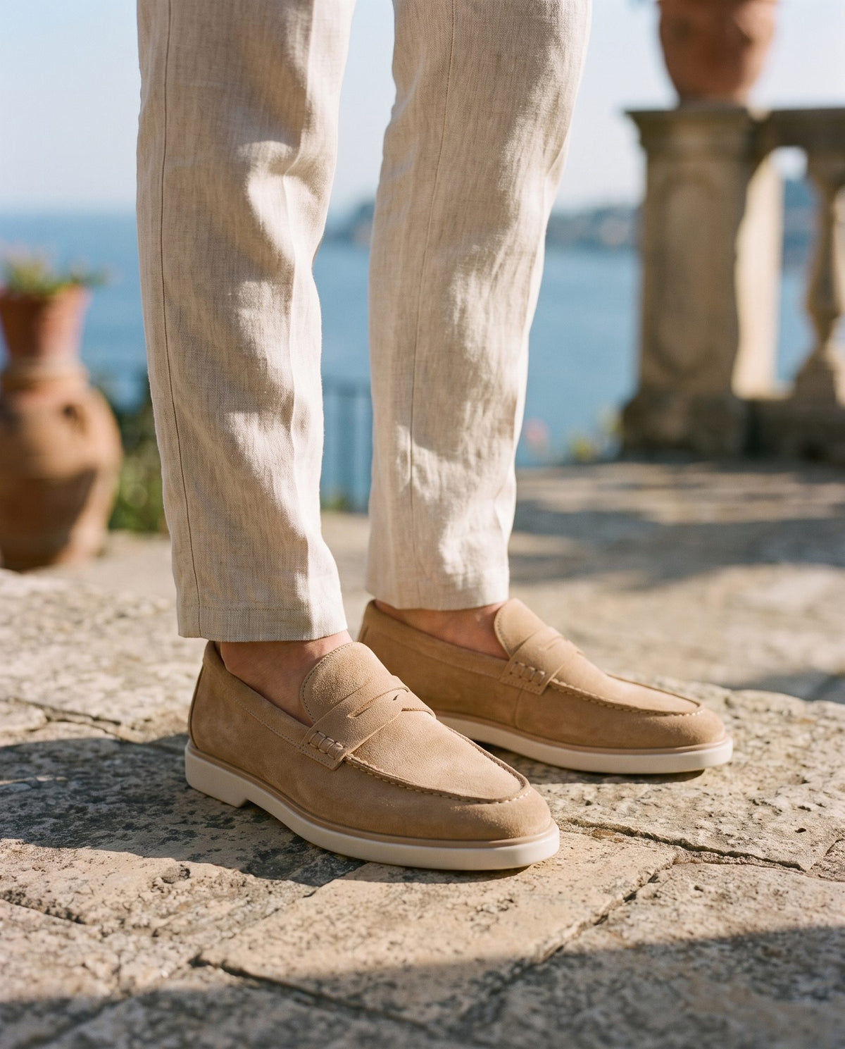 Height Increasing Tan Suede Serra Summer Penny Loafer - 3 Inch Hidden Heel – lifestyle