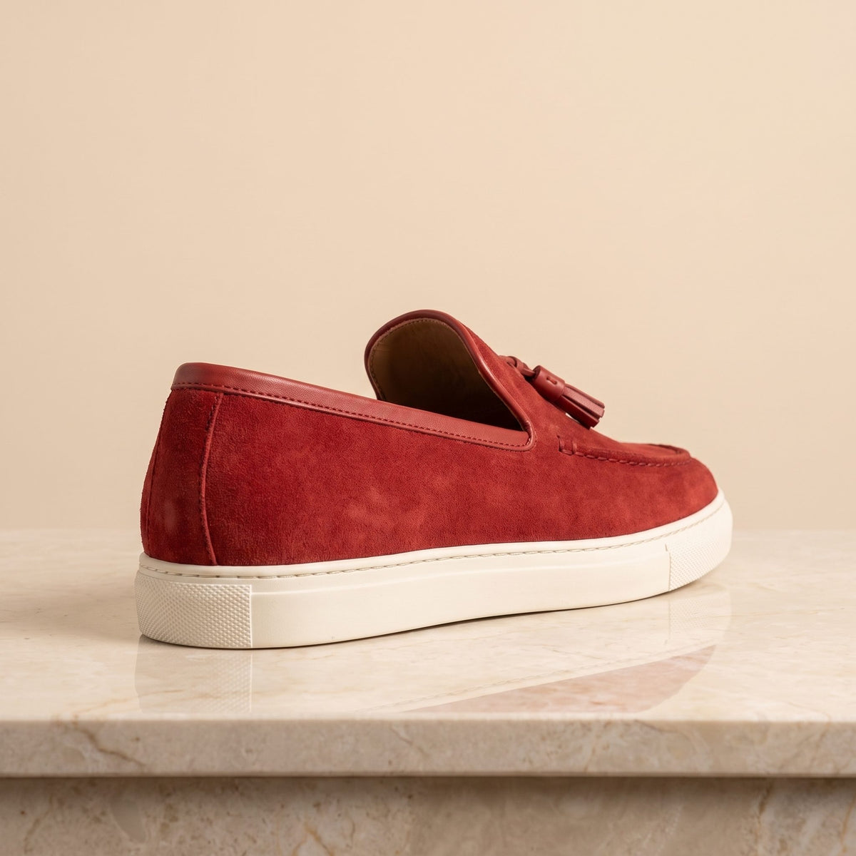Red Suede Ionio Summer Tassel Loafer – back view