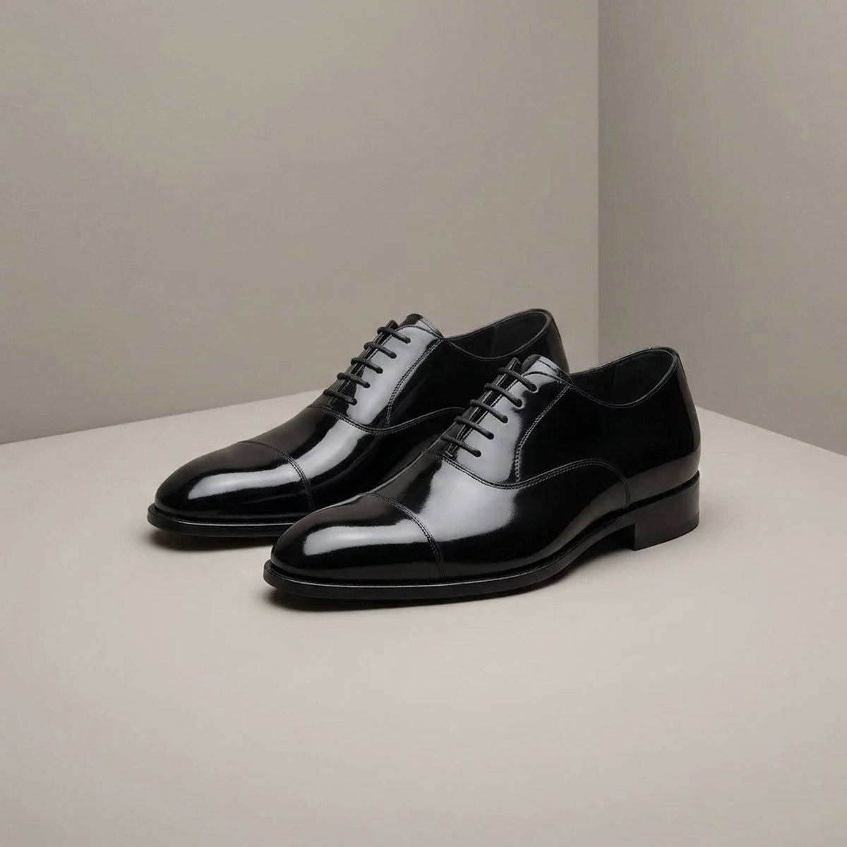 Black Patent Leather Leuca Wholecut Oxford