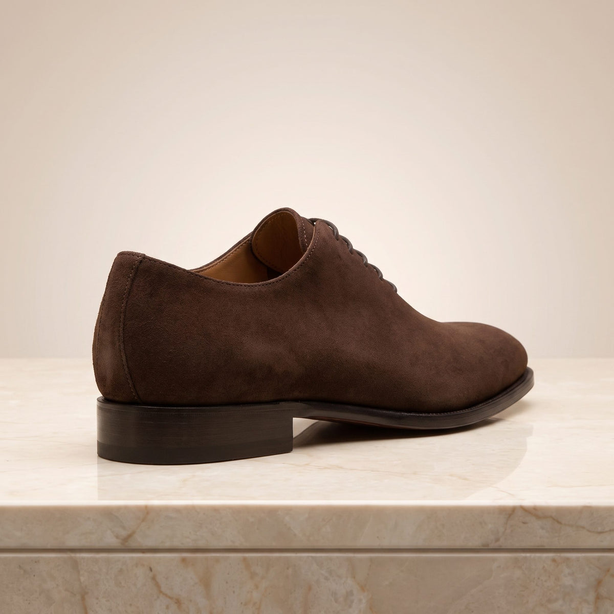 Brown Suede Alberobello Wholecut Oxford – back view