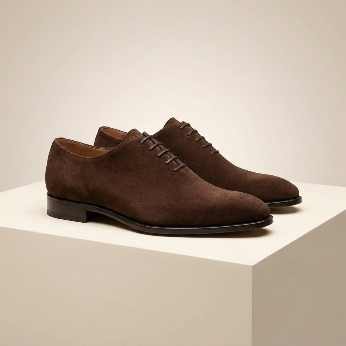 Height Increasing Brown Suede Alberobello Wholecut Oxford - 3 Inch Hidden Heel