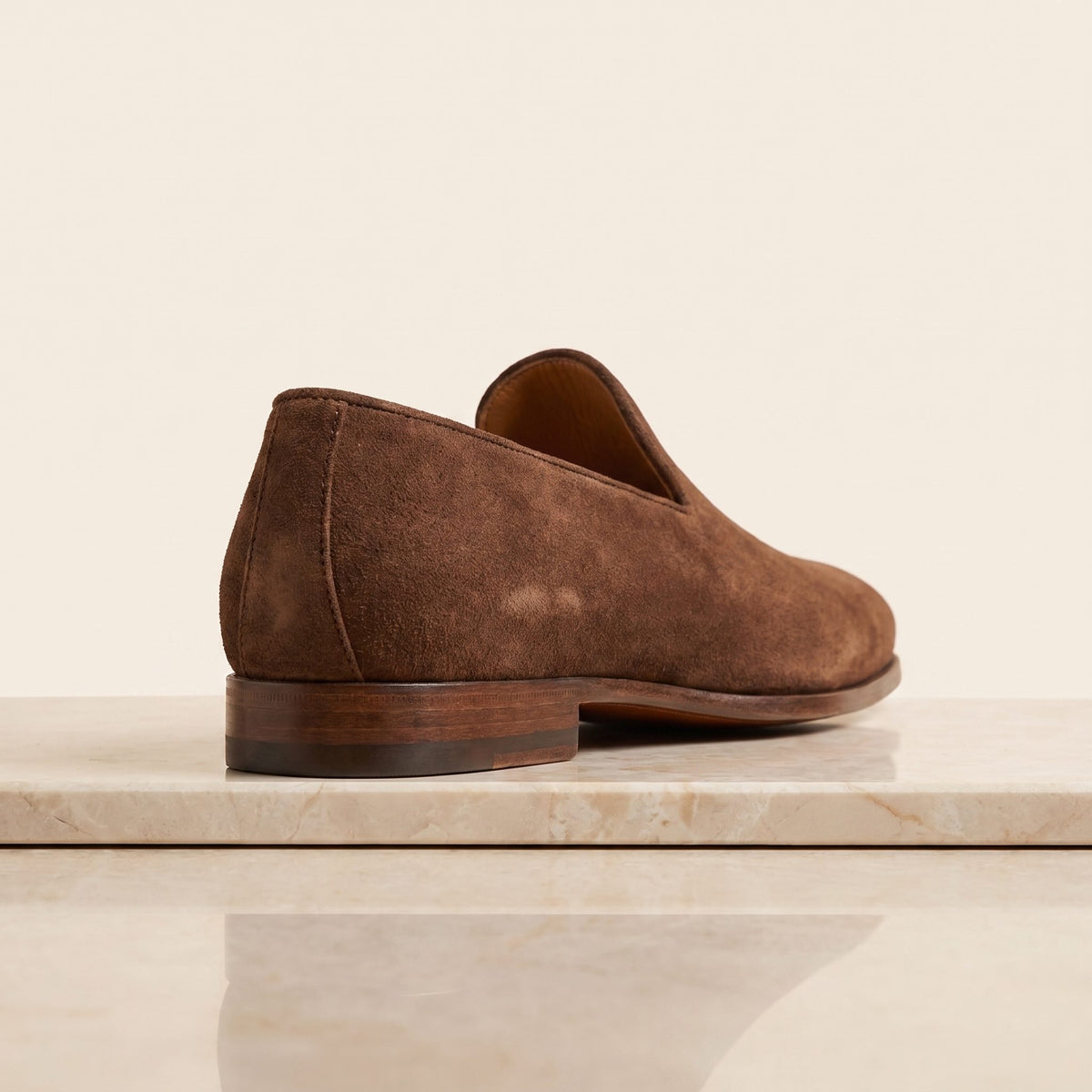 Brown Suede Monopoli Woven Loafer – back view