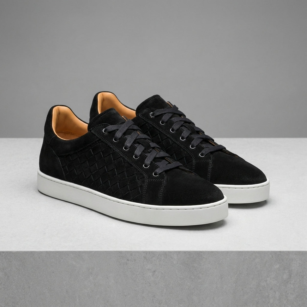 Black Suede Metaponto Woven Sneaker