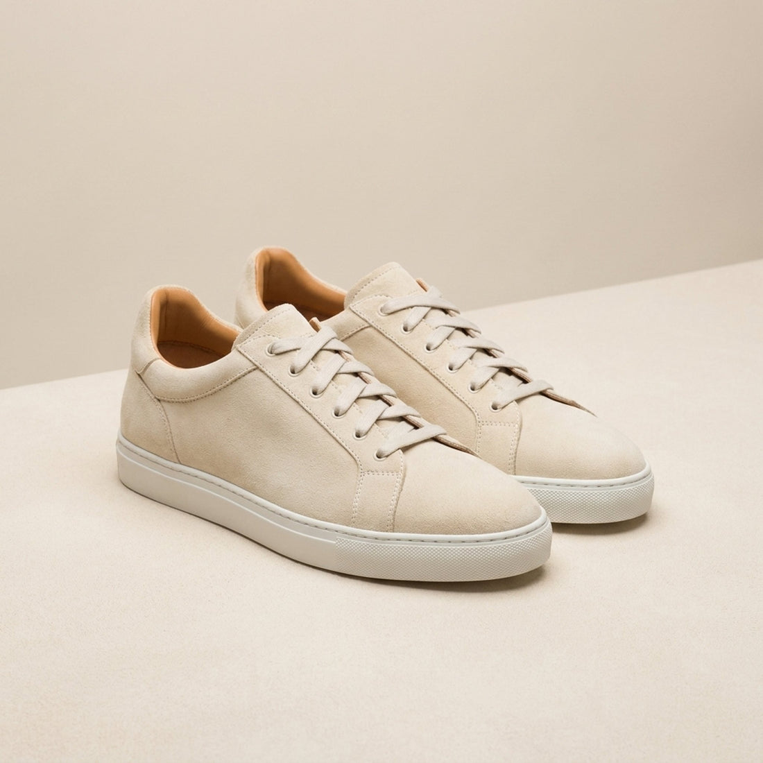 Cream Suede Crotone Woven Sneaker