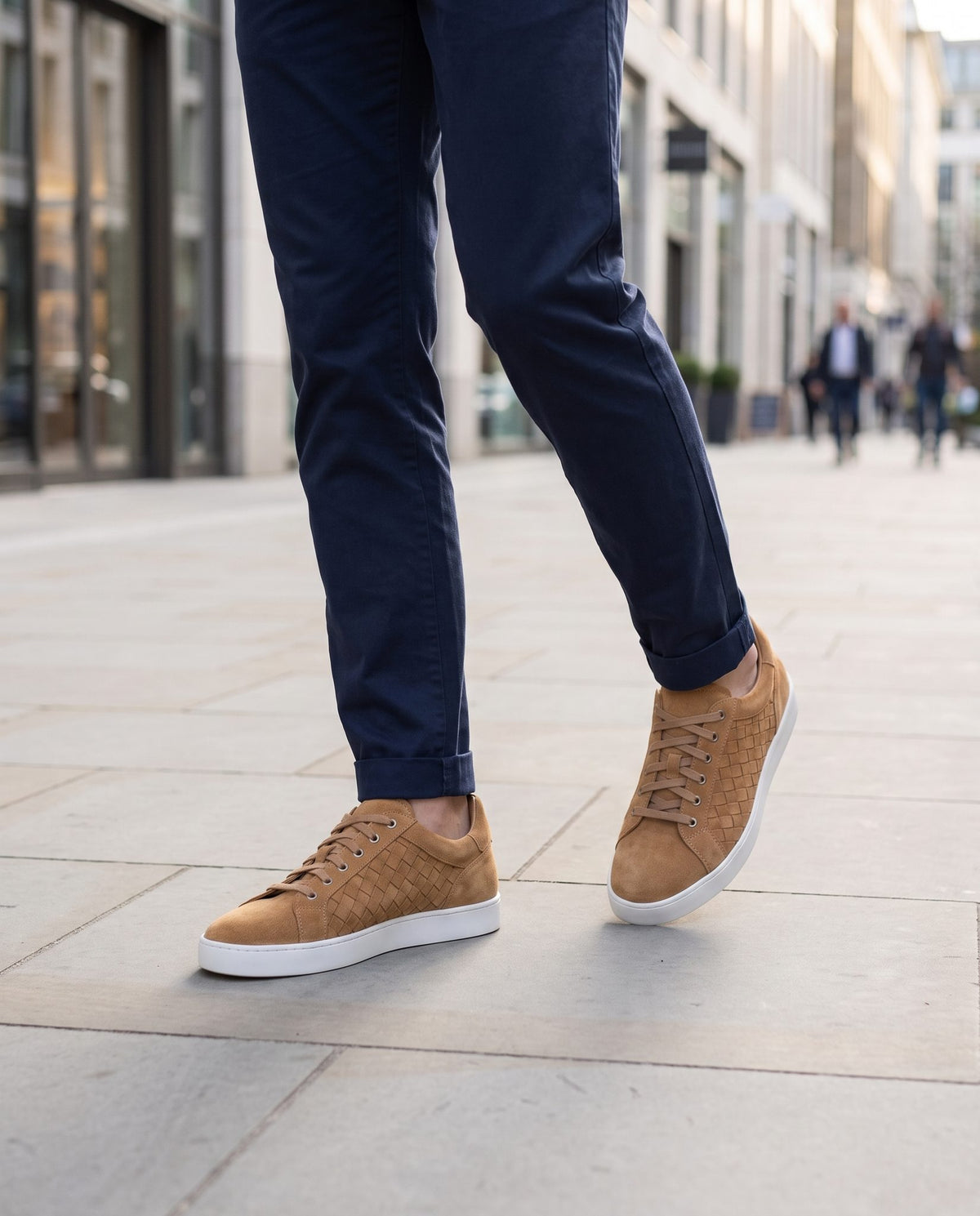 Height Increasing Tan Suede Squillace Woven Sneaker - 3 Inch Hidden Heel – lifestyle