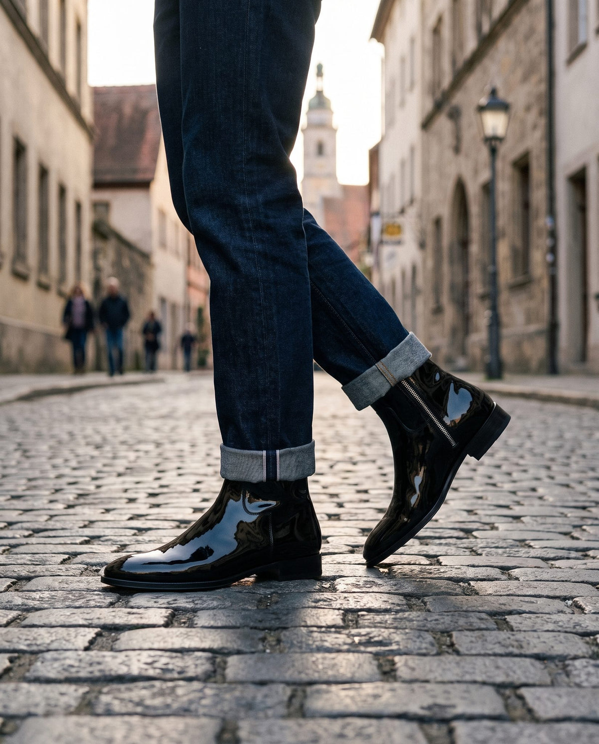 Height Increasing Black Leather Palmi Zip Ankle Boot - 3 Inch Hidden Heel – lifestyle