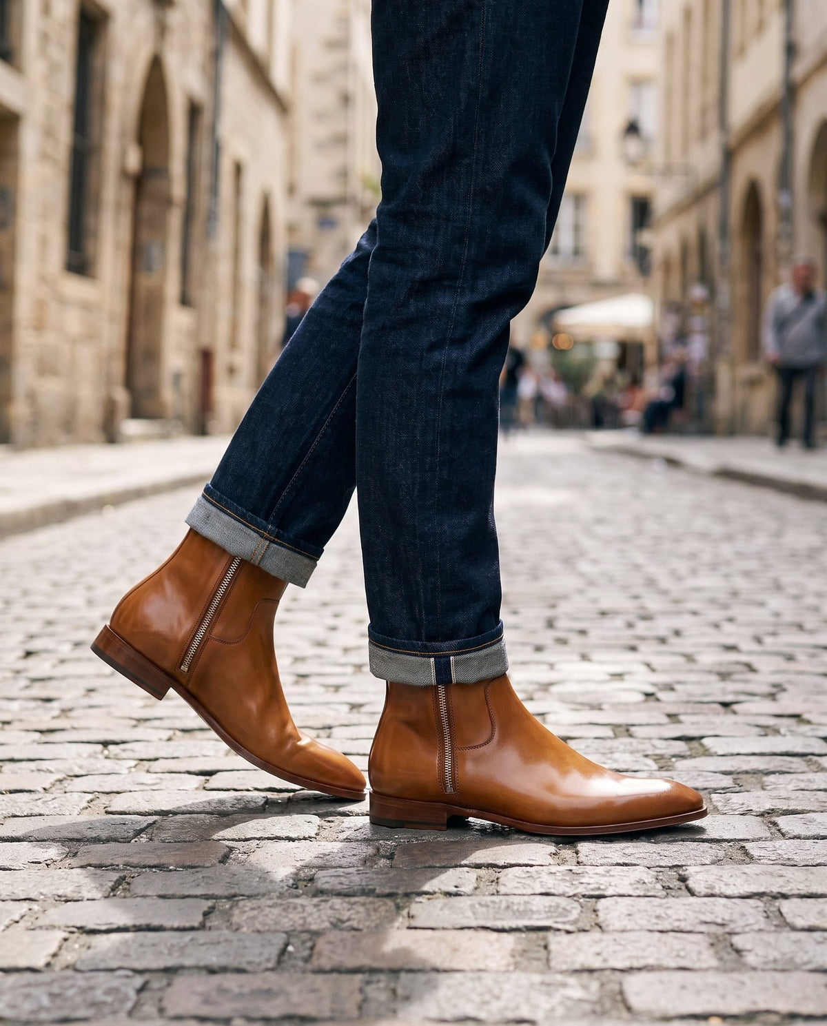 Tan Leather Milazzo Zip Ankle Boot – lifestyle