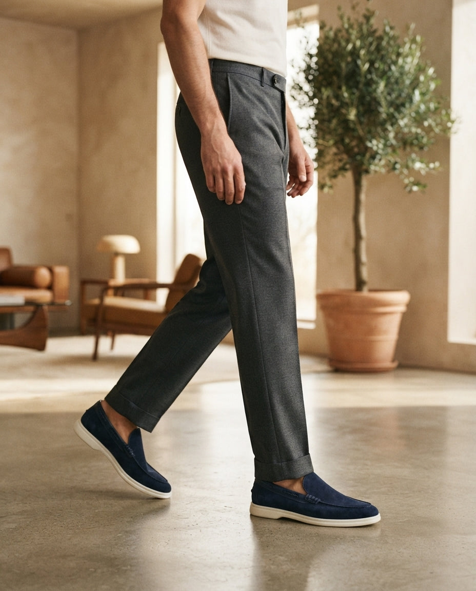 Height Increasing Navy Suede Mildew Loafer with White Yacht Sole - 3 Inch Hidden Heel – lifestyle